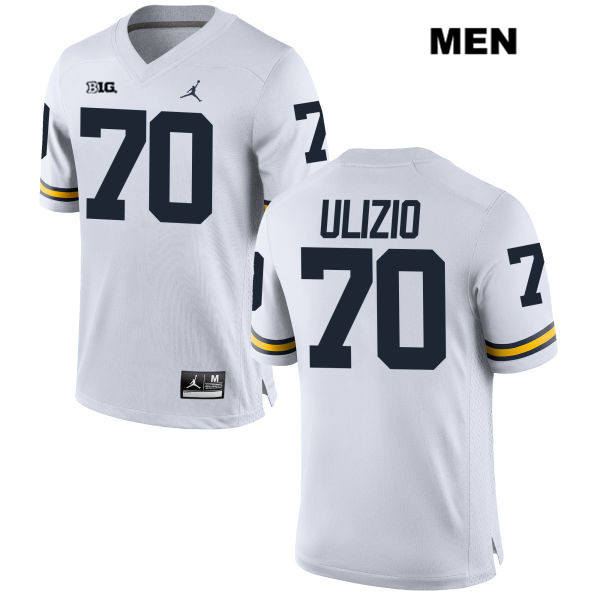 Men's NCAA Michigan Wolverines Nolan Ulizio #70 White Jordan Brand Authentic Stitched Football College Jersey ZA25C11FU
